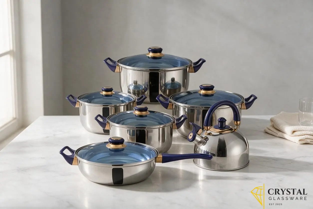 6-piece stainless steel cookware set — Crystal Glassware Pakistan